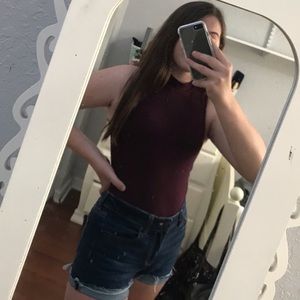 🌻 aeropostale maroon sleeveless turtleneck tank